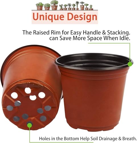50% Off 100-Pack 6 Inch Plastic Nursery Pots for Seed Starting - Image 7
