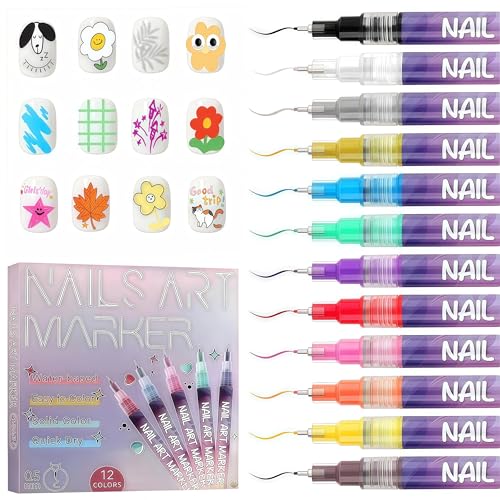 12-Color Nail Art Pens Set for DIY Manicures – 4% Off - Image 2