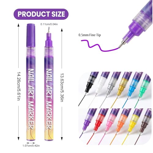 12-Color Nail Art Pens Set for DIY Manicures – 4% Off - Image 3