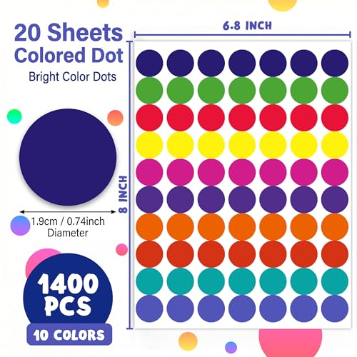 25% Off 1400 PCS Colored Dot Stickers Bundle - Image 3