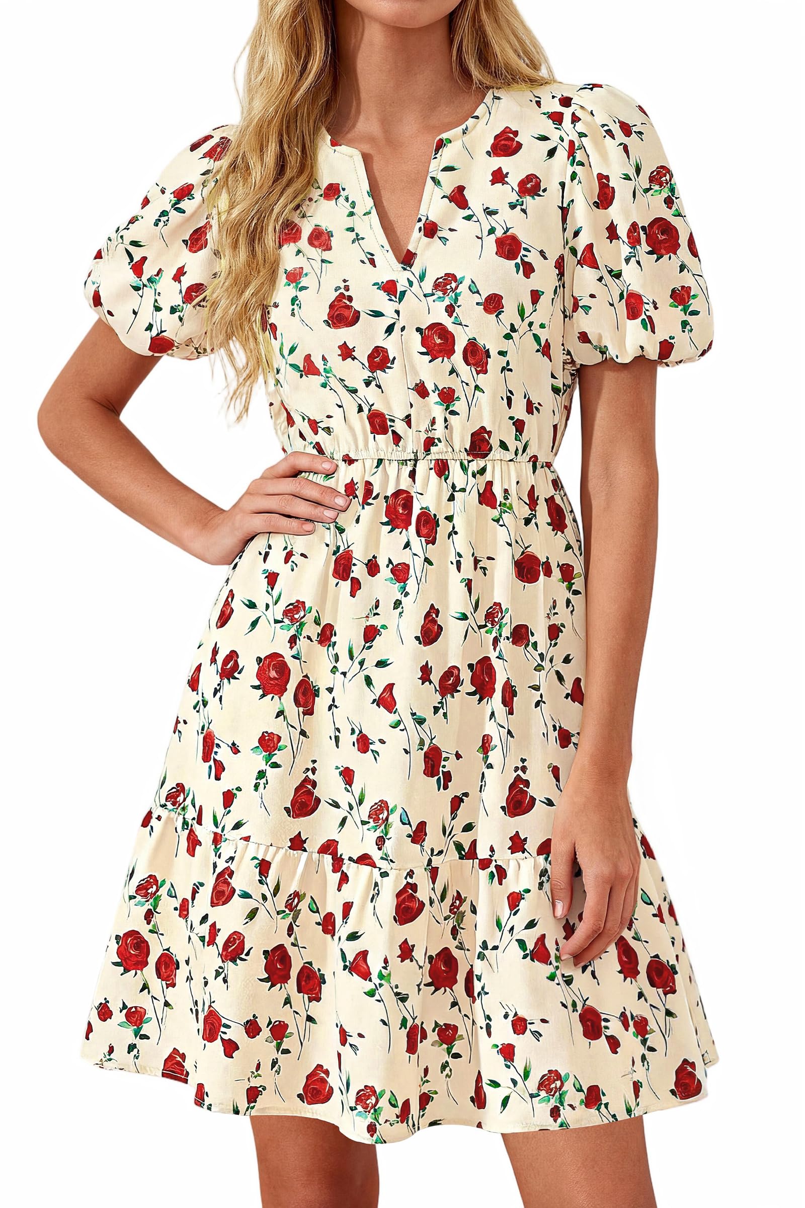 50% Off dowerme Women's Floral Boho Midi Dress Use V8PO4M7O