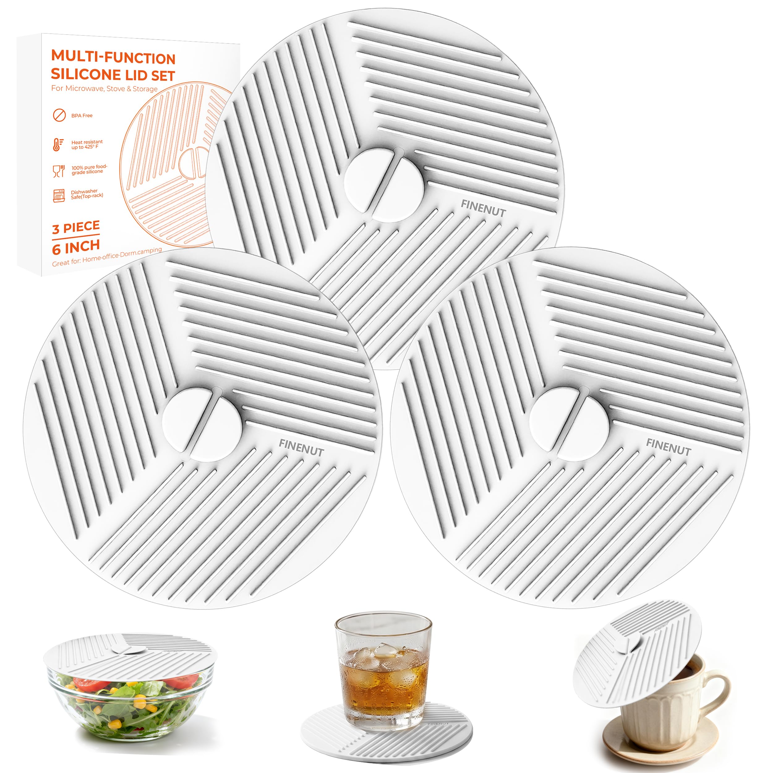 40% Off FINENUT Silicone Lids for Bowls – 3-Pack - Image 1