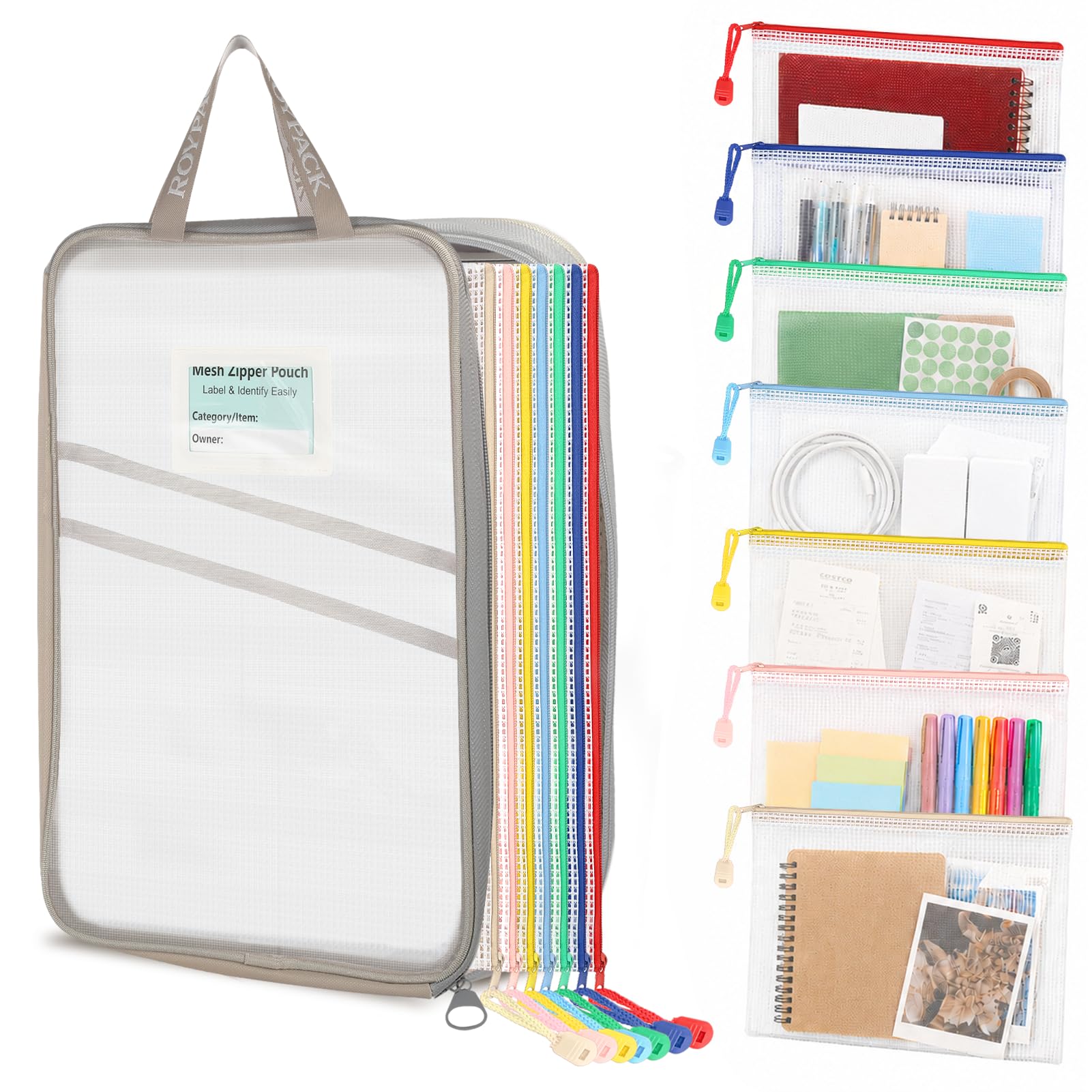 50% Off ROYPACK 8-Piece Mesh Zipper Pouch Set - Code II4HS27Z