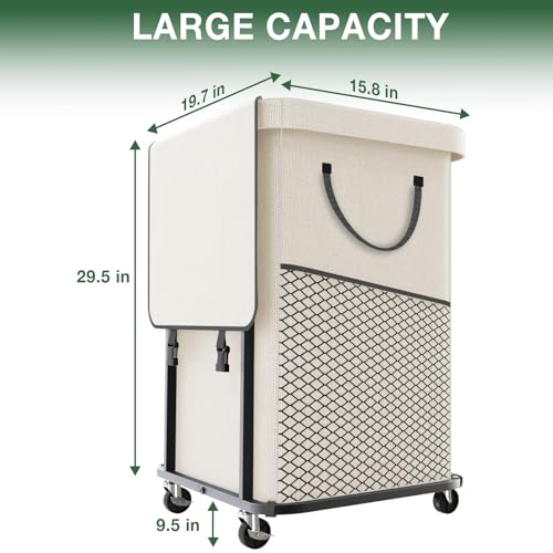 45% Off Large Rolling Laundry Basket with Wheels - Use Code RYWTW7SP - Image 7