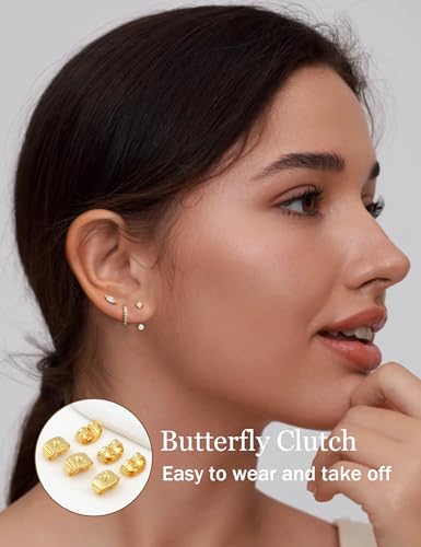20% Off 14K Gold Plated Stud Earrings Set for Women - Image 3
