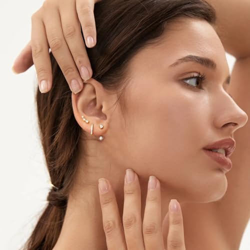 20% Off 14K Gold Plated Stud Earrings Set for Women - Image 4