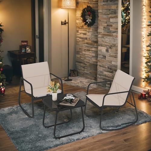 20% Off DWVO 3-Piece Patio Bistro Set, 2 Rocking Chairs - Image 3