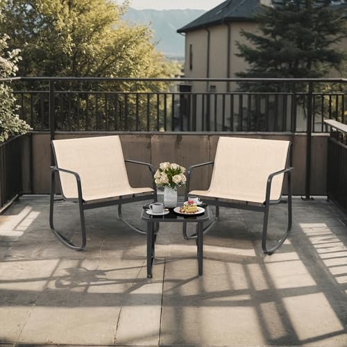20% Off DWVO 3-Piece Patio Bistro Set, 2 Rocking Chairs - Image 4