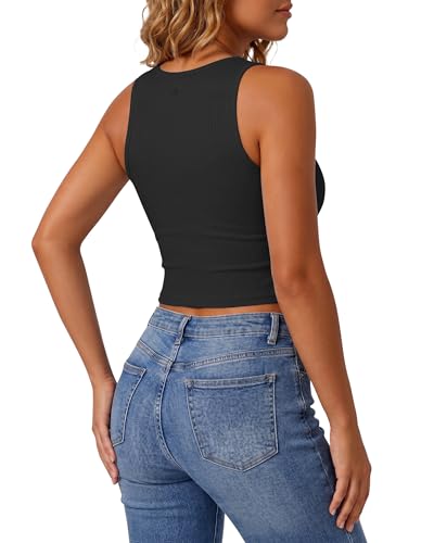 50% Off G4Free Ribbed Henley Crop Tank Top - Image 3