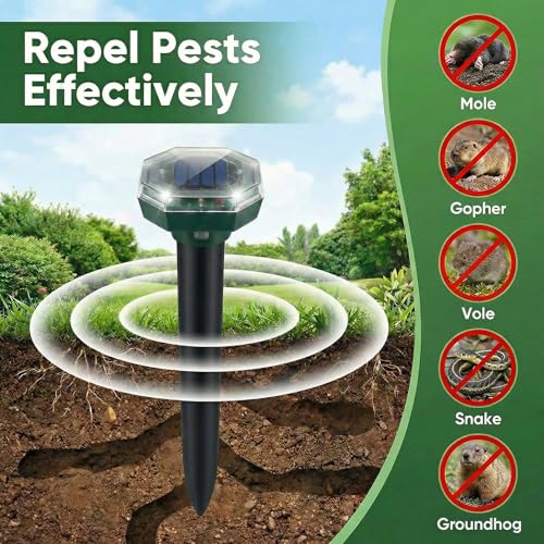 50% Off ZNZTO Solar Mole Repellent – 4 Pack Ultrasonic - Image 3