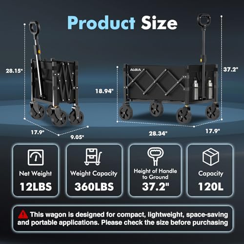 15% Off AOMIA Heavy Duty Collapsible Wagon with 360LBS Capacity - Image 3