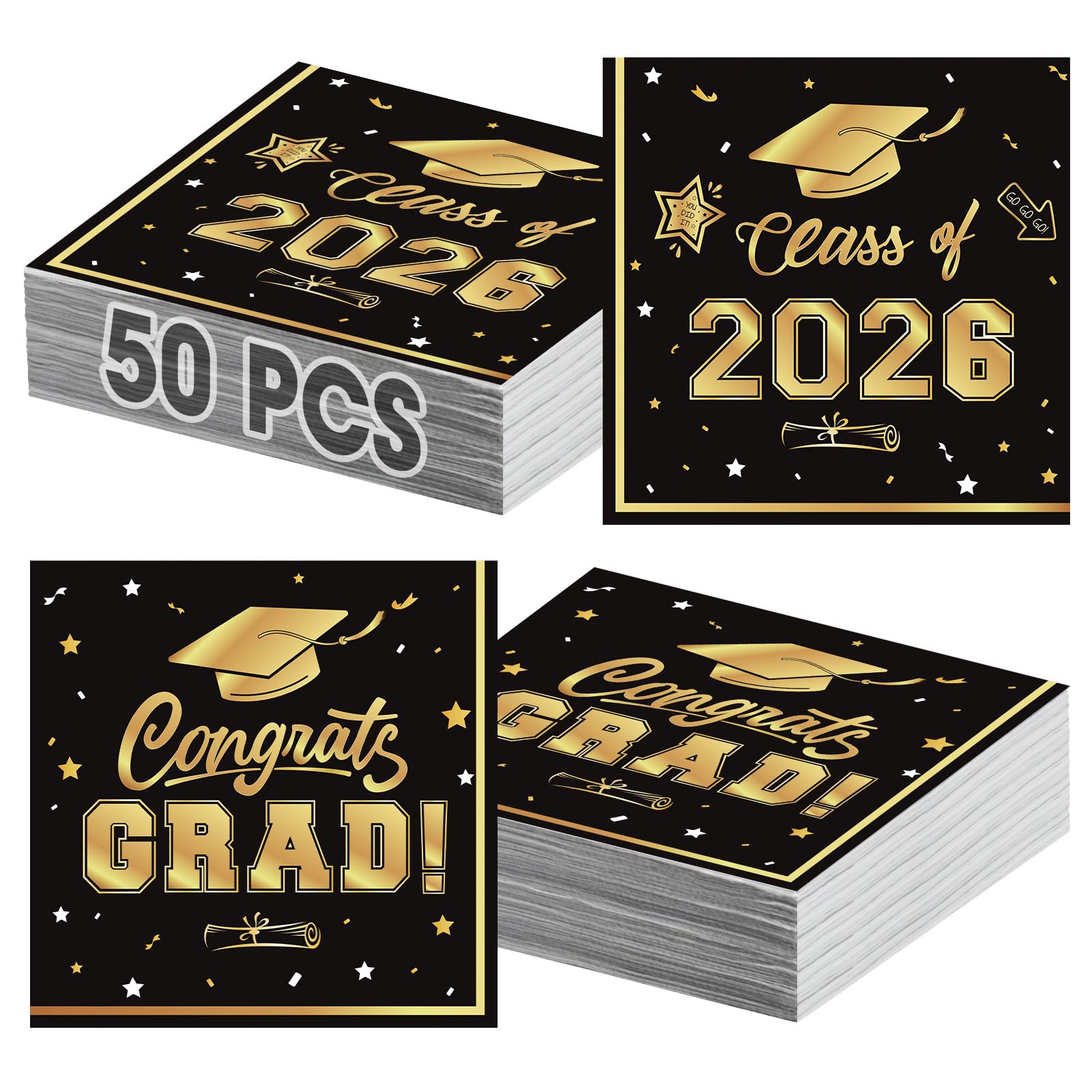 50 Pcs Graduation Napkins - Class of 2026, Save 39% - Image 1