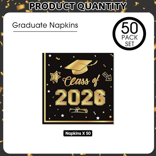 50 Pcs Graduation Napkins - Class of 2026, Save 39% - Image 5