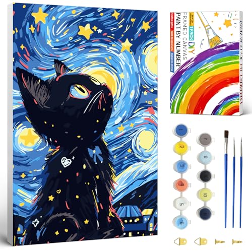 Save 55% on Yunnuo Cat Paint by Numbers Kit with Code - Image 2