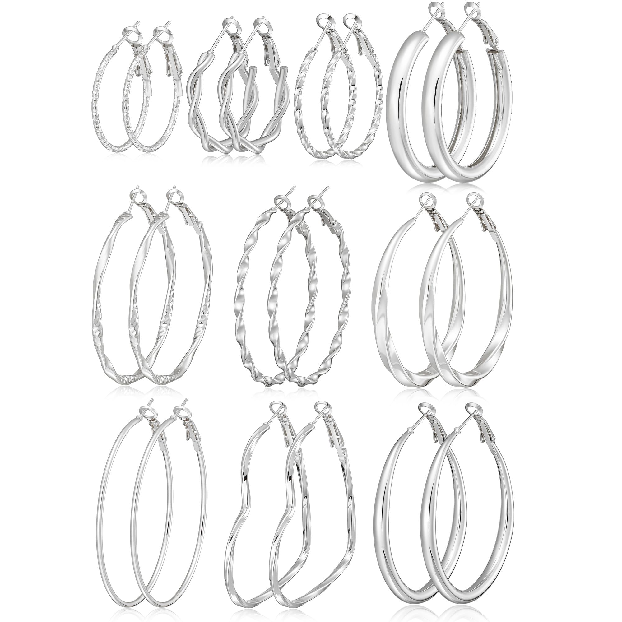 Use Code B2E8663F for Gold Hoop Earrings Set at $6.49