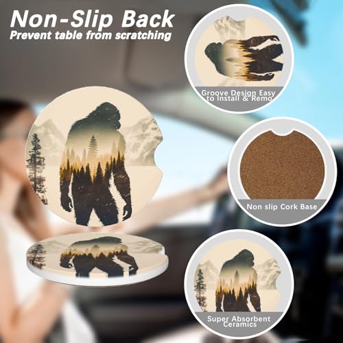 50% Off Bigfoot Car Coasters Set – Absorbent & Fun - Image 6