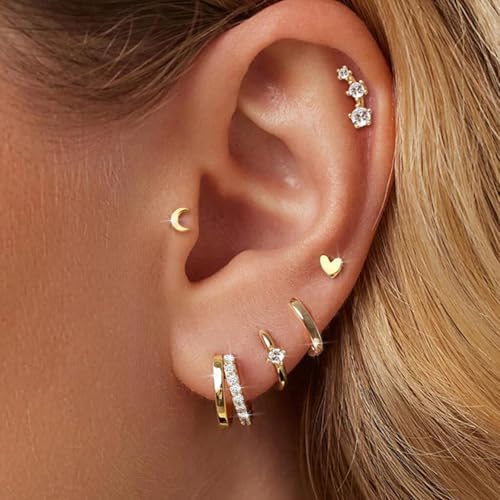 Dainty Gold Hoop Earrings Set for Women at $5.49 - Image 3