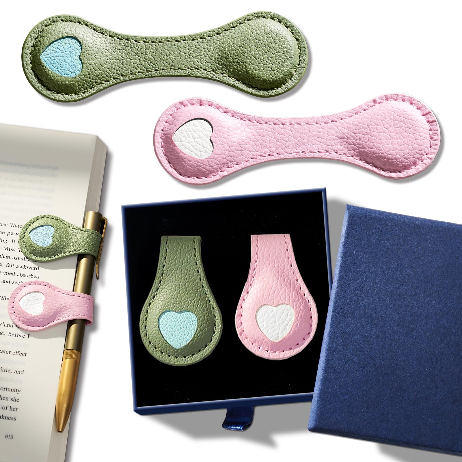 Heart Magnetic Leather Bookmarks Set - $3.49 with Code - Image 1