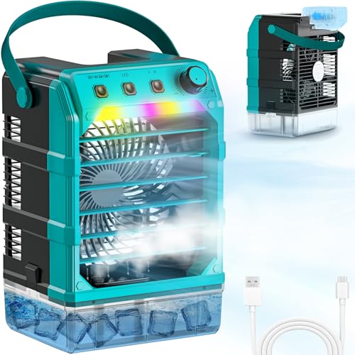 50% Off Uniqwamo Portable Misting Fan with 7 Lights - Image 2
