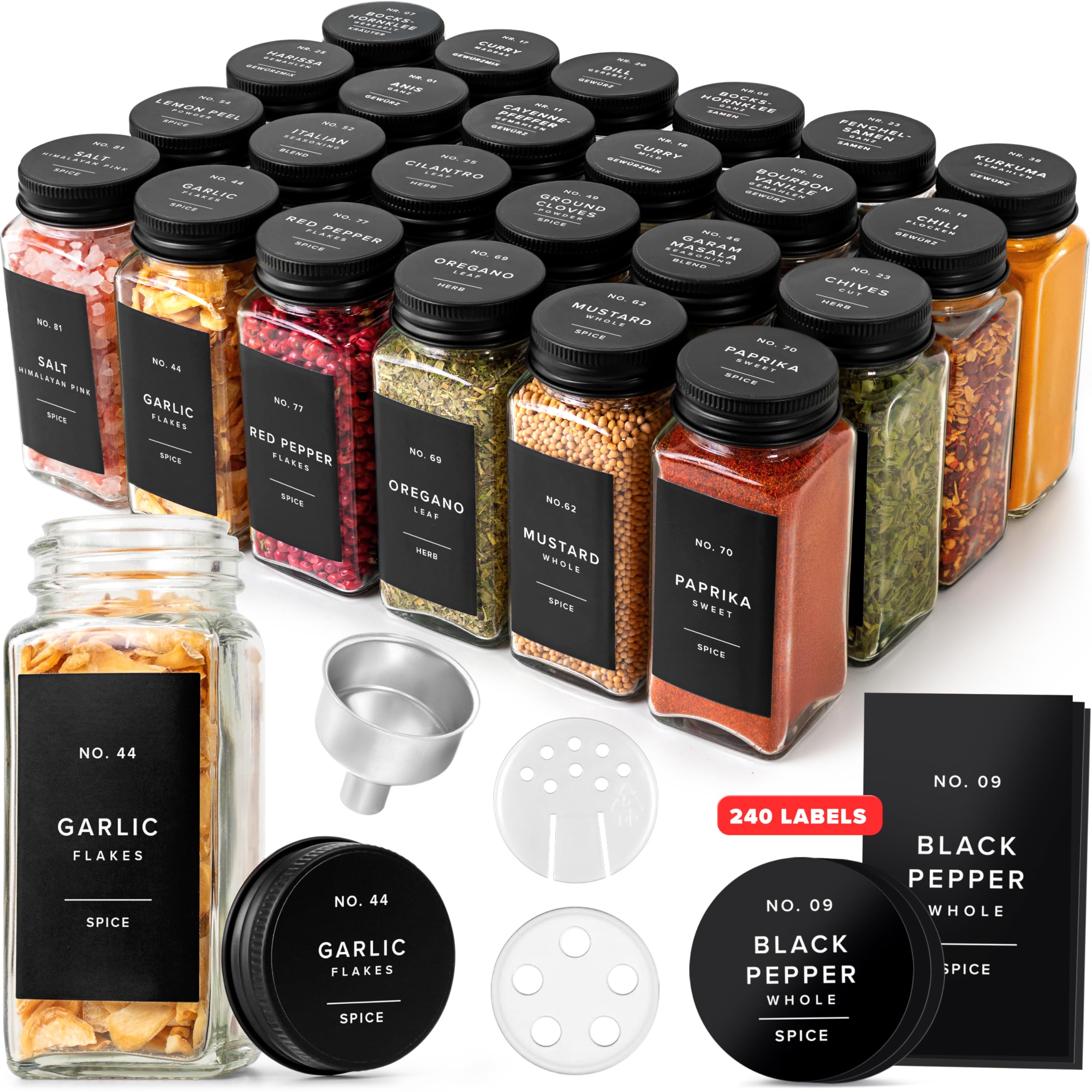 50% Off EDELHAUS Glass Spice Jars Set with Labels - Image 1
