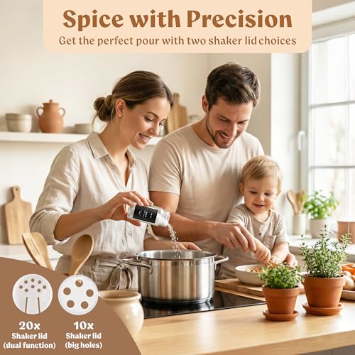 50% Off EDELHAUS Glass Spice Jars Set with Labels - Image 5