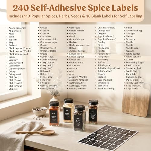 50% Off EDELHAUS Glass Spice Jars Set with Labels - Image 7