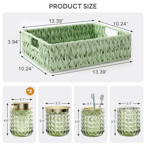 50% Off XLHOMO Bathroom Set with Glass Dispensers & Basket - Image 7