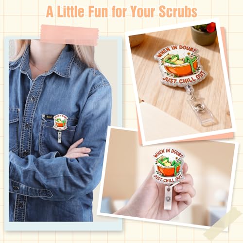 50% Off Funny Frog Badge Holder with Retractable Clip - Image 5