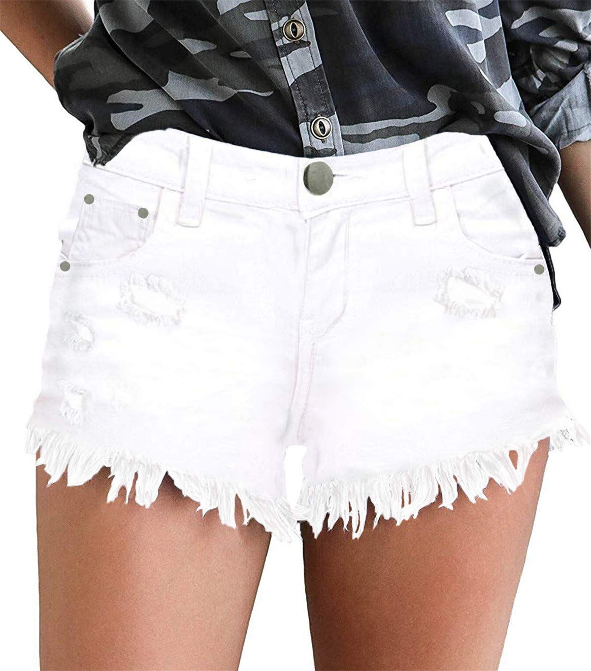 Save 40%-62% on onlypuff Ripped Denim Shorts