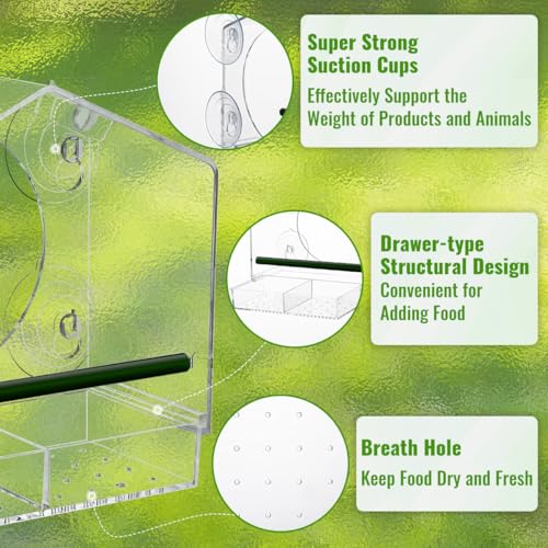 Save 5% on Jarkyfine Window Bird Feeder with Clear Viewing - Image 3