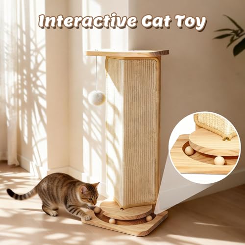 20% Off Corner Cat Scratcher with Interactive Toy - Image 3