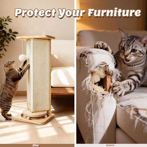 20% Off Corner Cat Scratcher with Interactive Toy - Image 5