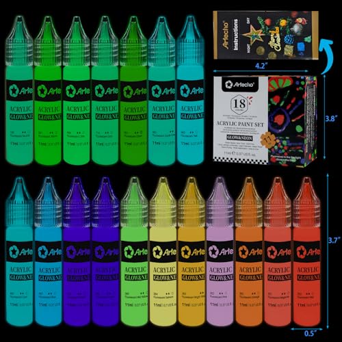 37% Off Artecho 18-Color Glow Paint Set for Crafts - Image 5