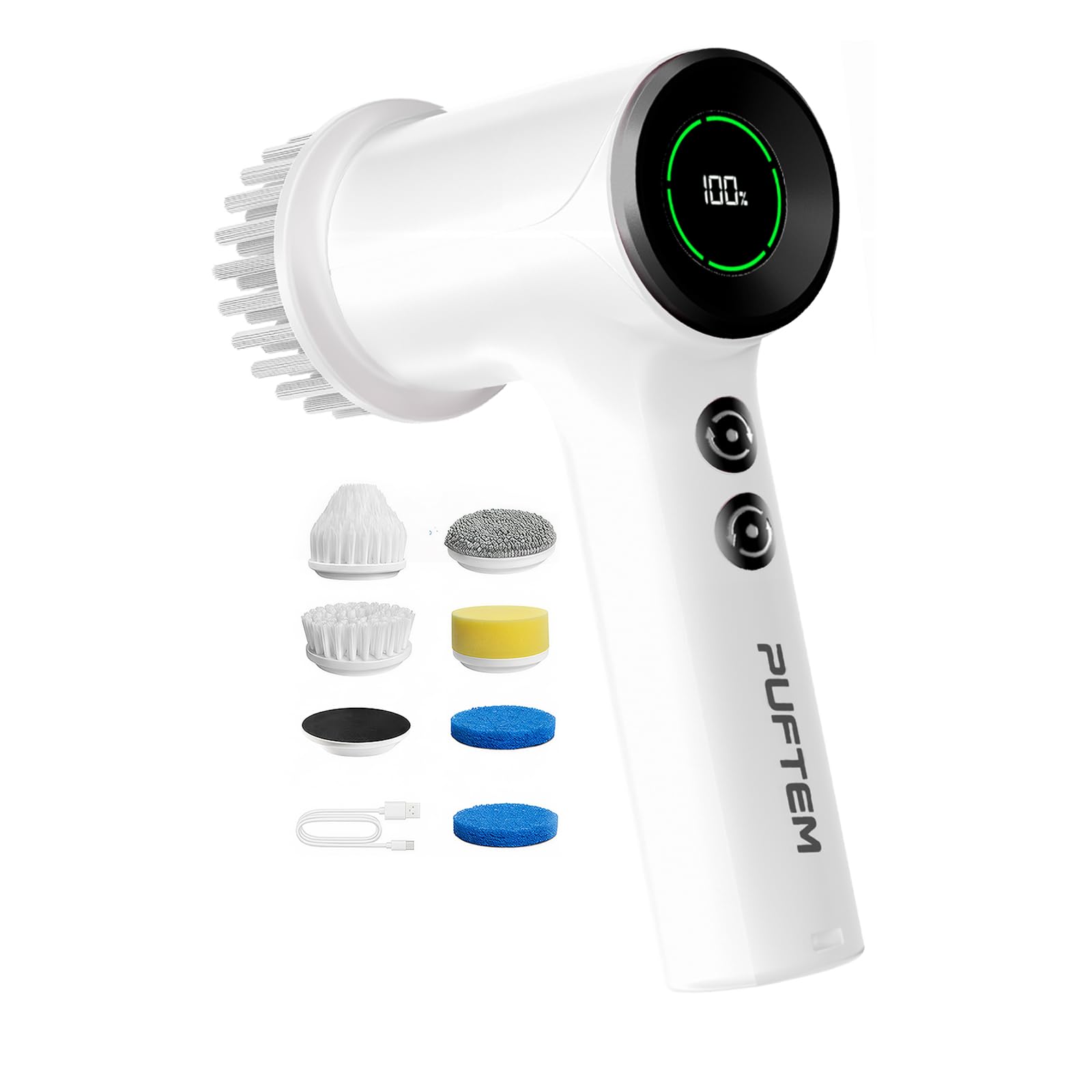 42% Off PUFTEM Electric Spin Scrubber with 6 Brush Heads - Image 1