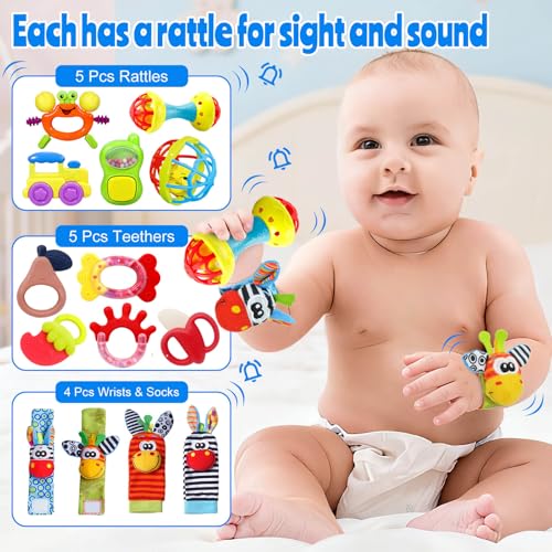 50% Off Baby Rattles Teething Toy Set for 0-6 Months - Image 3