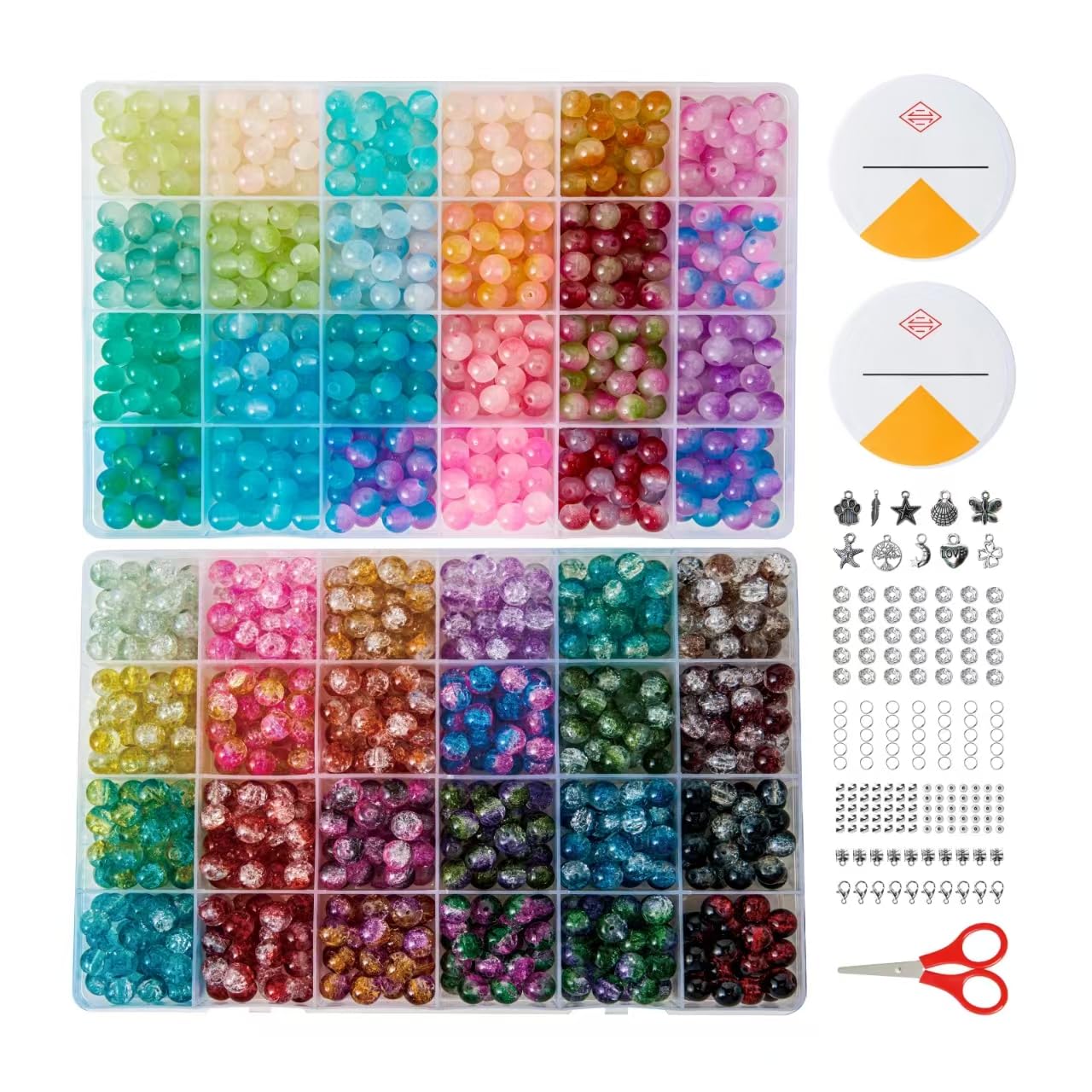 50% Off 1300 Pcs Glass Beads for Jewelry Making - Image 1