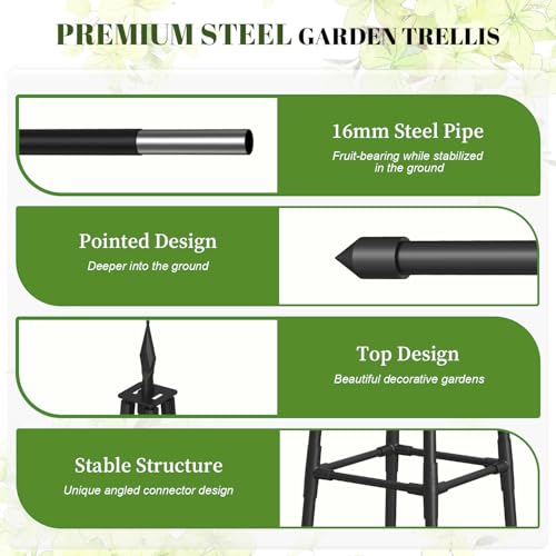 6FT Obelisk Trellis for Climbing Plants – Sturdy & Space-Saving - Image 4