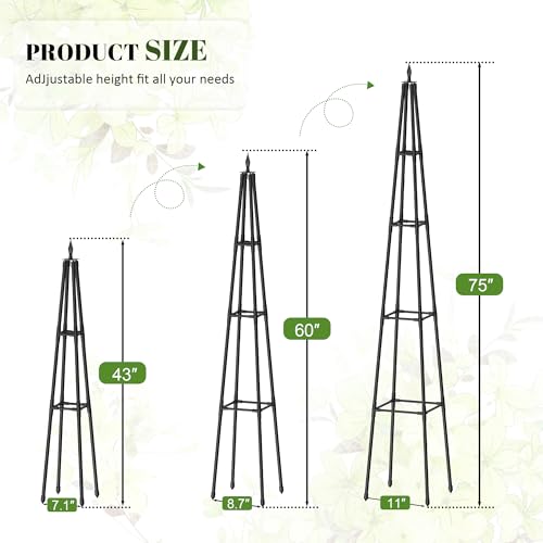 6FT Obelisk Trellis for Climbing Plants – Sturdy & Space-Saving - Image 5