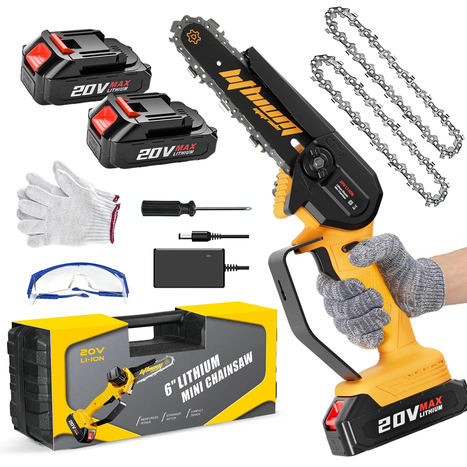 Mini Chainsaw 6-Inch with 2 Batteries – 25% Off