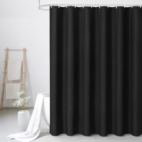 50% Off Heavy Duty Fabric Shower Curtain Set with Hooks - Image 2