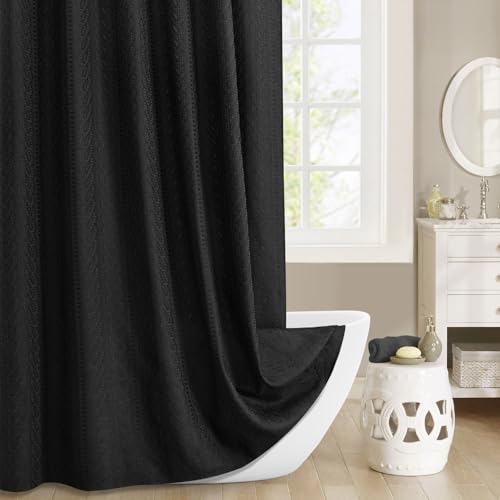 50% Off Heavy Duty Fabric Shower Curtain Set with Hooks - Image 3