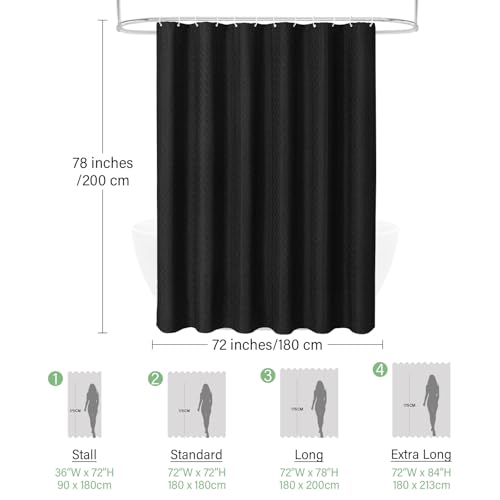 50% Off Heavy Duty Fabric Shower Curtain Set with Hooks - Image 7