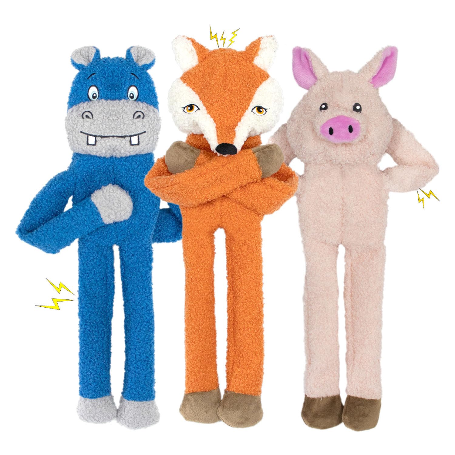 52% Off 3-Pack No Stuffing Dog Toys for Interactive Play