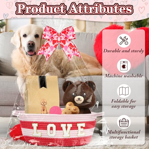 50% Off Baby Gift Basket - Small Woven Rope Basket with Handles - Image 4