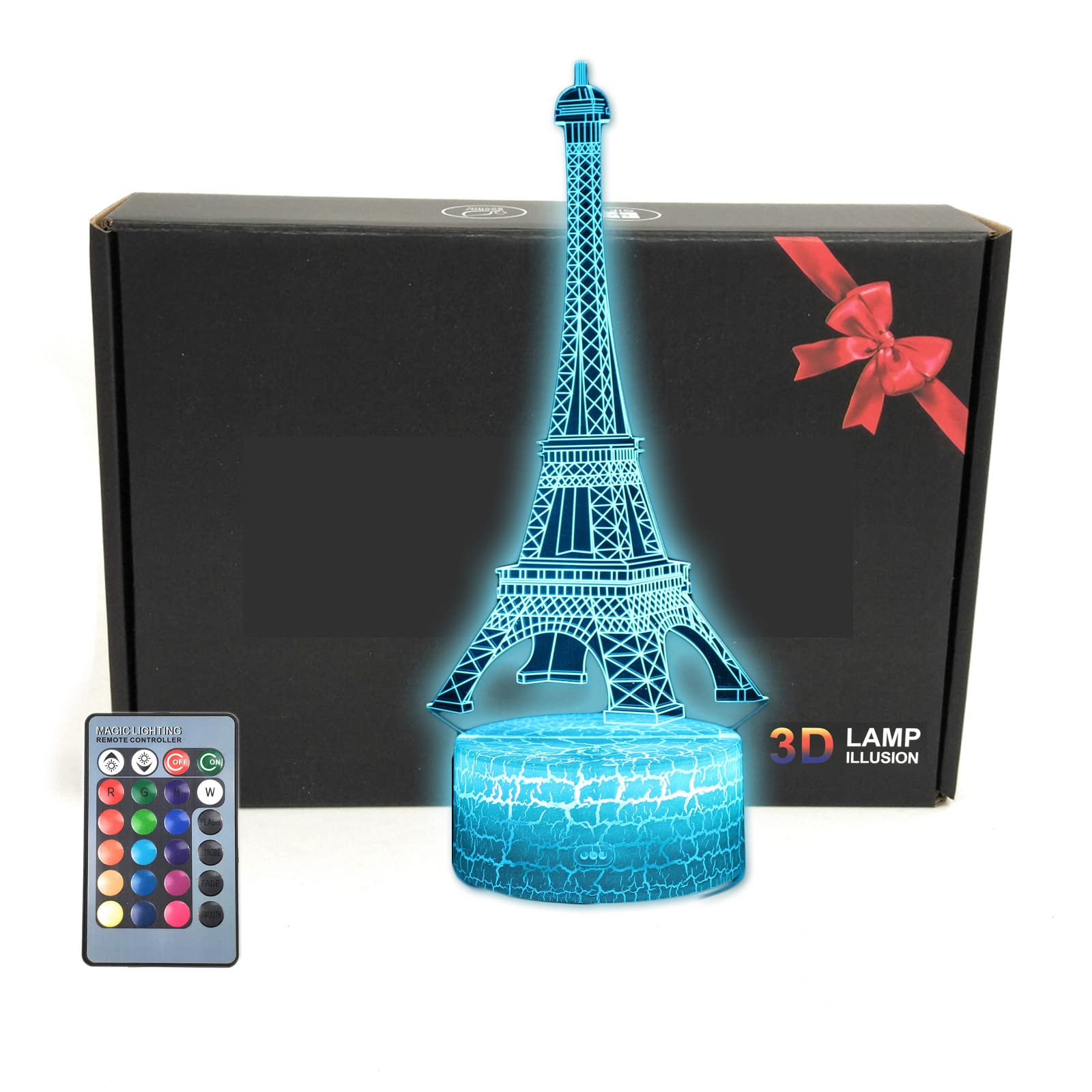 50% Off 3D Eiffel Tower Lamp with Remote & 16 Colors