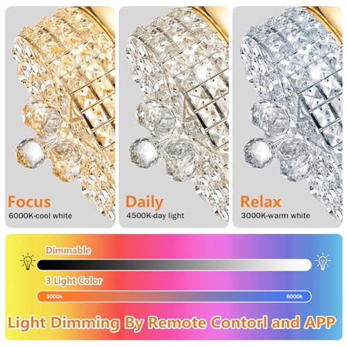 45% Off 30" Retractable Crystal Ceiling Fan with Light - Image 3