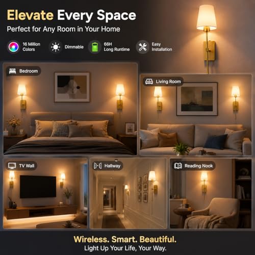 50% Off Smart Battery Powered Wall Light Set of 2 - Image 6