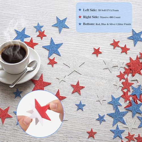 Save 50% on WSICSE 480 Patriotic Foam Star Stickers - Image 5