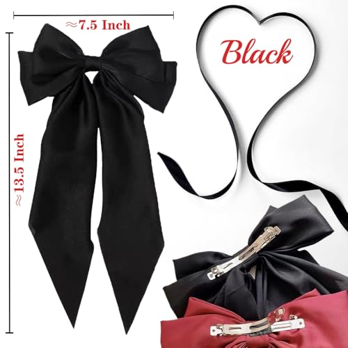 Hair Bows for Women - 3 Pcs Large Clips with Tassels - Image 5