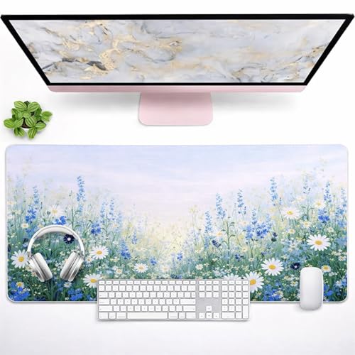 Save $4 with Code! J285VBLO – Blue Flower Desk Mat - Image 2
